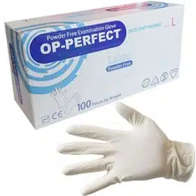 دستکش معاینه لاتکس بدون پودر op